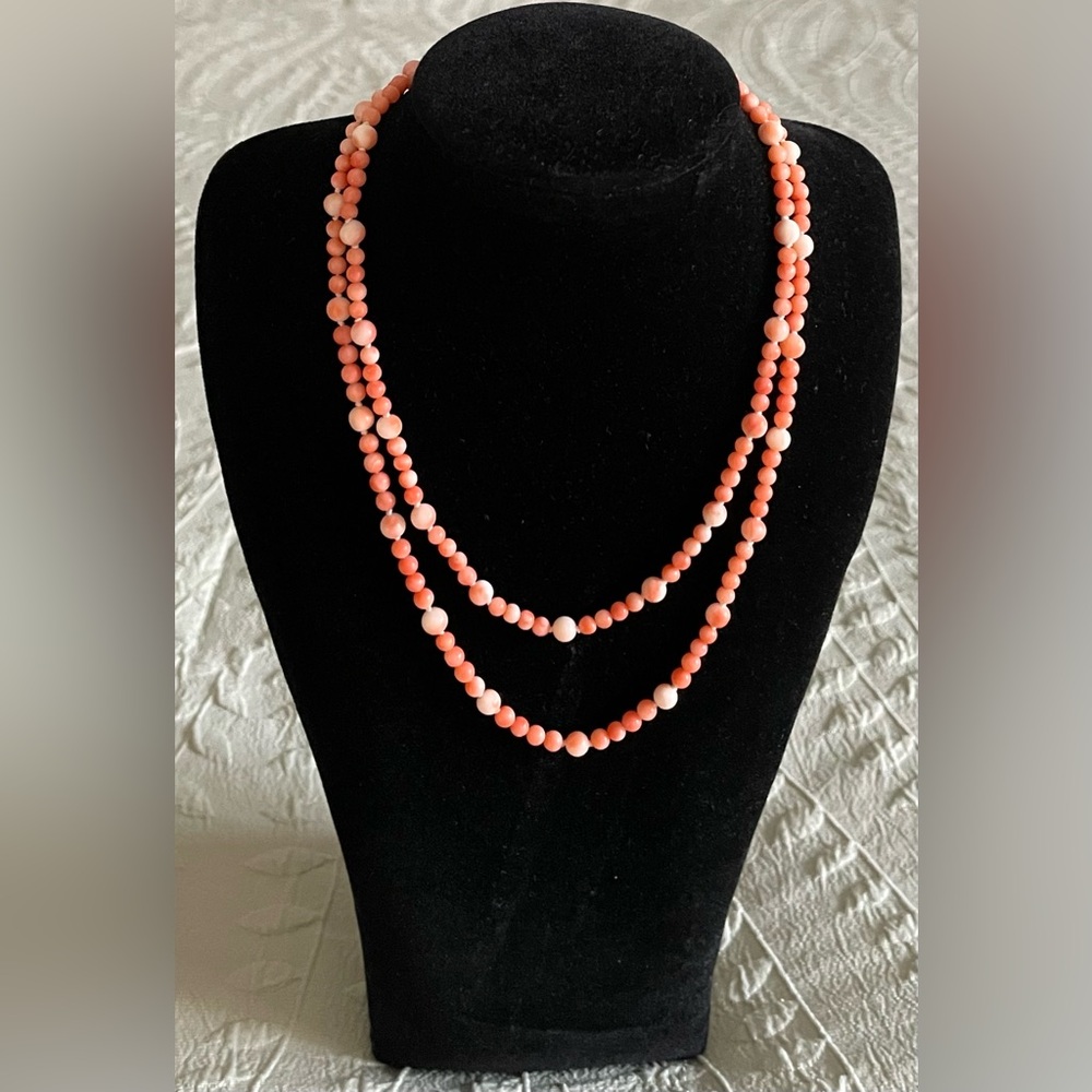Coral OFFERS WELCOMED Elegant 14k Angel Skin Coral Bead Necklace repair needed